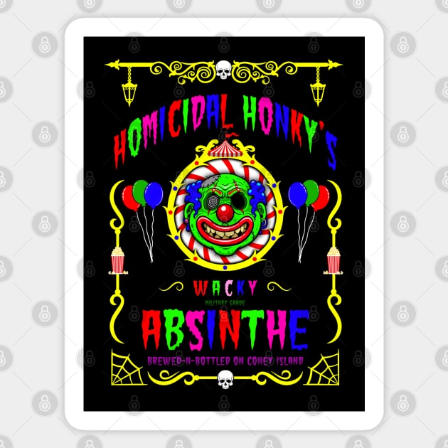 ABSINTHE MONSTERS 16 (HOMICIDAL HONKY) Sticker by GardenOfNightmares